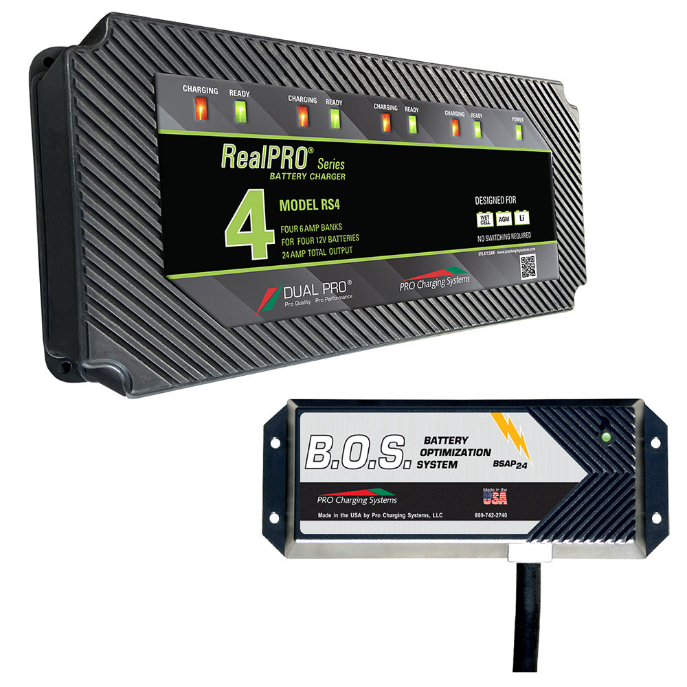 Dual Pro RS4 4 Bank Battery Charger w/2 Bank B.O.S. [RS4/BOS12V2]