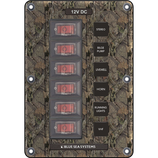 Blue Sea 4325 Circuit Breaker Switch Panel 6 Position - Camo [4325]