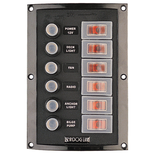 Sea-Dog Splash Guard Circuit Breaker Panel - 6 Circuit [424806-1]