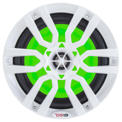 DS18 HYDRO 6.5" 2-Way Marine Speakers w/RGB LED Lights 300W - White [NXL-6]