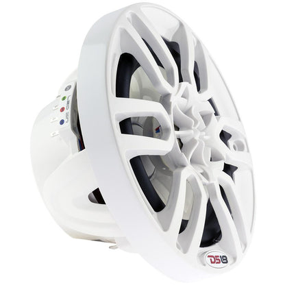 DS18 HYDRO 6.5" 2-Way Marine Speakers w/RGB LED Lights 300W - White [NXL-6]