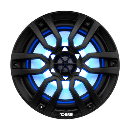 DS18 HYDRO 8" 2-Way Marine Speakers w/RGB LED Lights 375W - Matte Black [NXL-8BK]